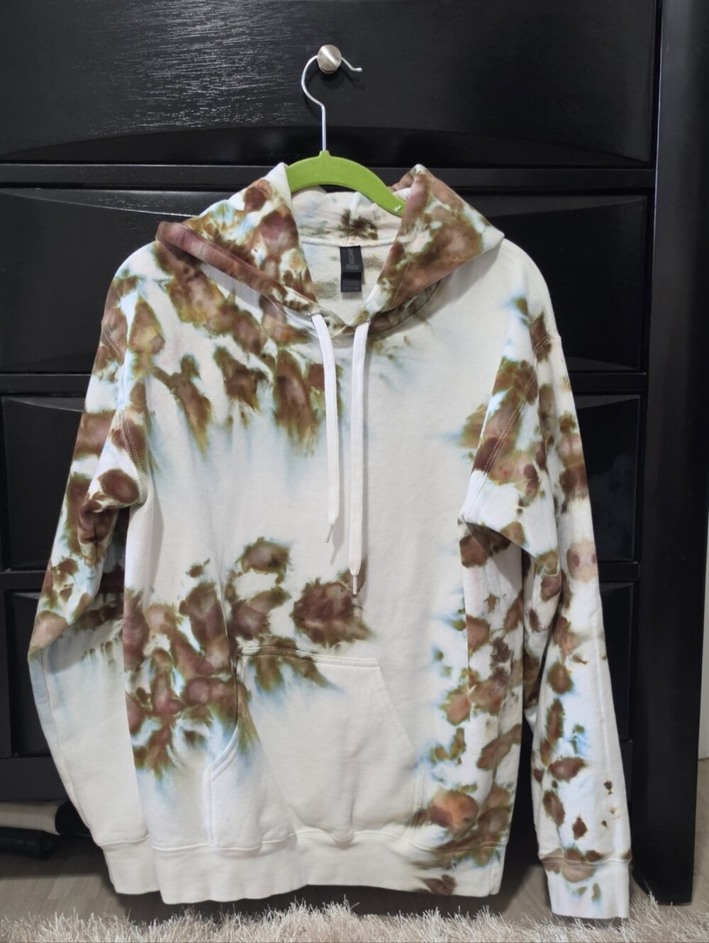 Tie-Dye Hooded Sweatshirt - White and Brown NWOT Small